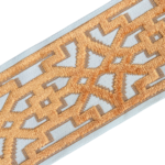 Aurora Geometric Silk Designer Trim 3.5" Orange