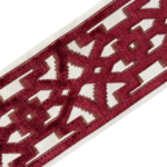 Aurora Geometric Silk Designer Trim 3.5" Maroon