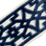 Aurora Geometric Silk Designer Trim 3.5" Navy Blue