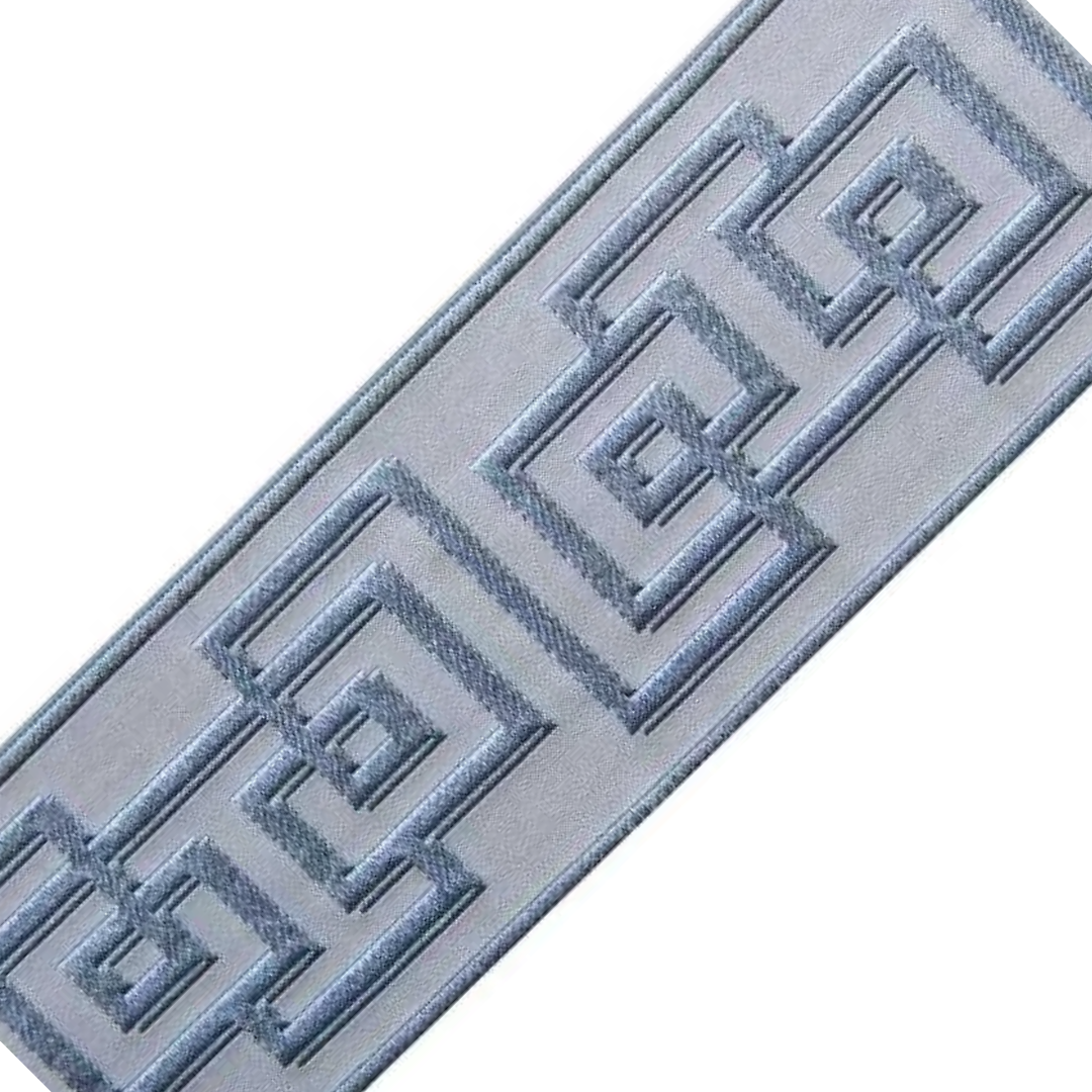 Fretwork Trim Taupe Beige White Light Blue Tape -2