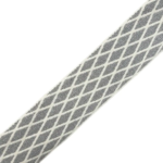 Designer Trim By The Yard Fretwork Geometric Print 3.2" off white cream silver grey