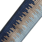 Navy gold light blue background Tape Jacquard Embroidered Chinoiserie ribbon Gimp