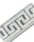 Aegean Greek Key Embroidered Tape 2.5" - Beige on taupe