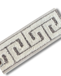 Aegean Greek Key Embroidered Tape 2.5" - Beige on taupe