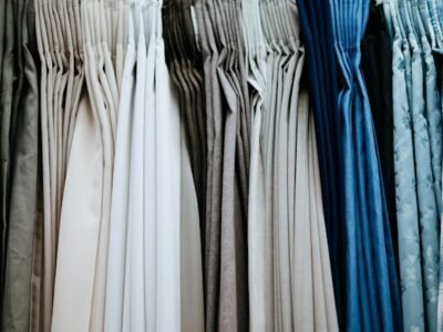 blue trim curtains