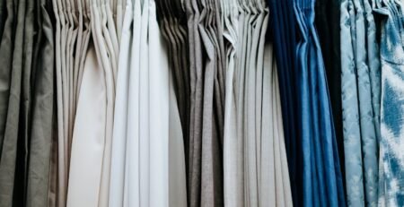 blue trim curtains
